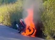 Sepeda Motor Ludes Terbakar di Marina Batam