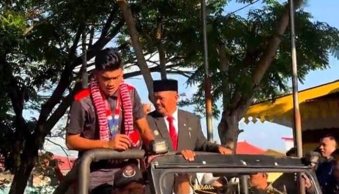 Penampakan Dua Budak Kepri Jagoan SEA Games Diarak di Tanjungpinang