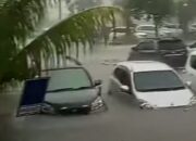 Bikin Miris, Banjir Nyaris Tenggelamkan Mobil Parkir di Pelabuhan Sekupang