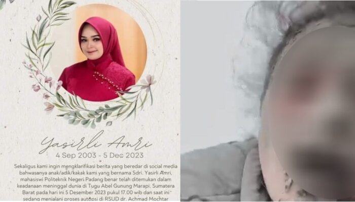 Viral dalam Kondisi Lemas di Cadas Marapi, Jenazah Mahasiswi Politeknik Padang Yasirli Ditemukan