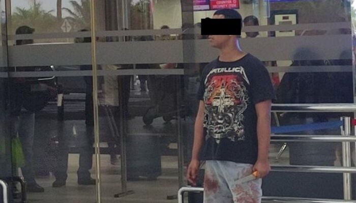 Bandara Hang Nadim Batam Digegerkan Remaja Berlumur Darah dengan Sebilah Pisau