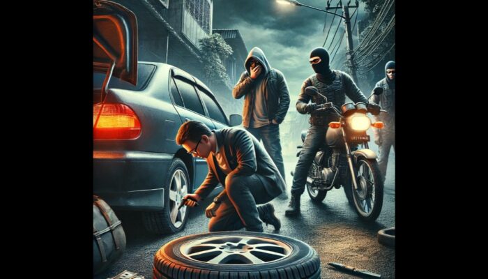 Modus Licik! Komplotan Gembosi Ban & Gasak Rp 200 Juta di Batam