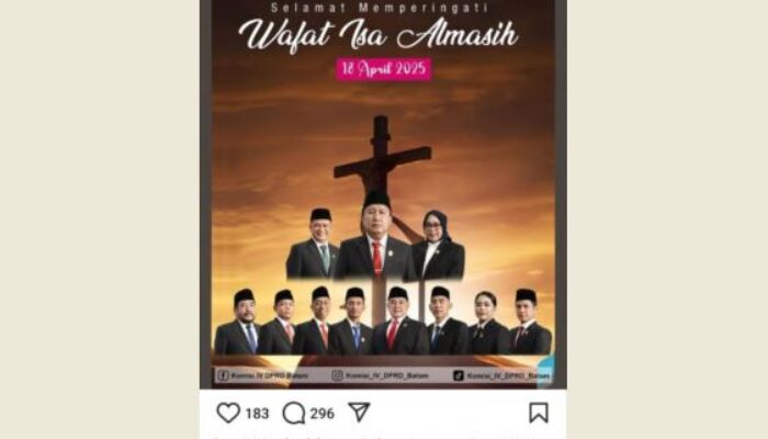 Wajah 11 Anggota DPRD Batam Mejeng di Ucapan Wafat Yesus, Netizen Bingung: “Kok Kayak Kampanye?”