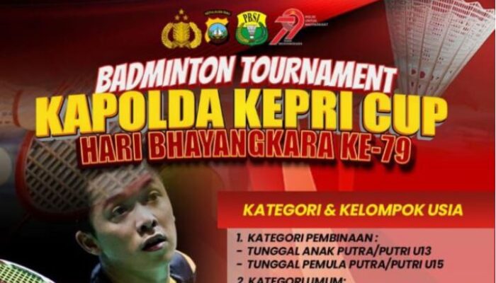 Turnamen Bulu Tangkis Polda Kepri Sambut Hari Bhayangkara ke-79, Hadirkan Atlet Nasional hingga Pembinaan Usia Dini