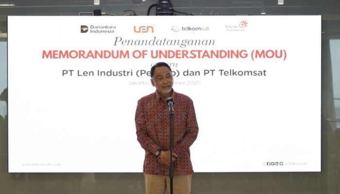 Telkomsat dan PT Len Industri (Persero) Tandatangani MoU untuk Perkuat Kolaborasi Pertahanan Berbasis Satelit