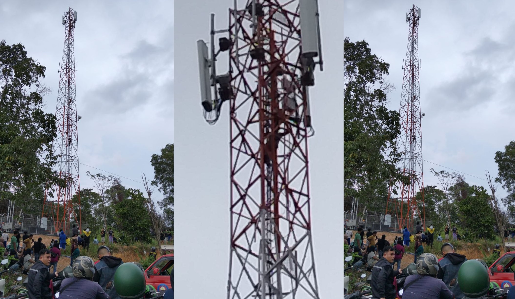 Aksi maling kabel tower Tembesi Batam terjebak di ketinggian