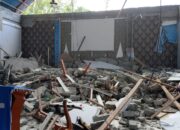 Kondisi kerusakan Gedung KONI Sario Manado pasca gempa Magnitudo 7,6 pada 2 April 2026.