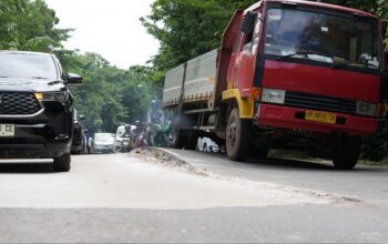 Jalan Gajah Mada Batam dekat Fly Over Sei Ladi saat perbaikan jalan Vista.