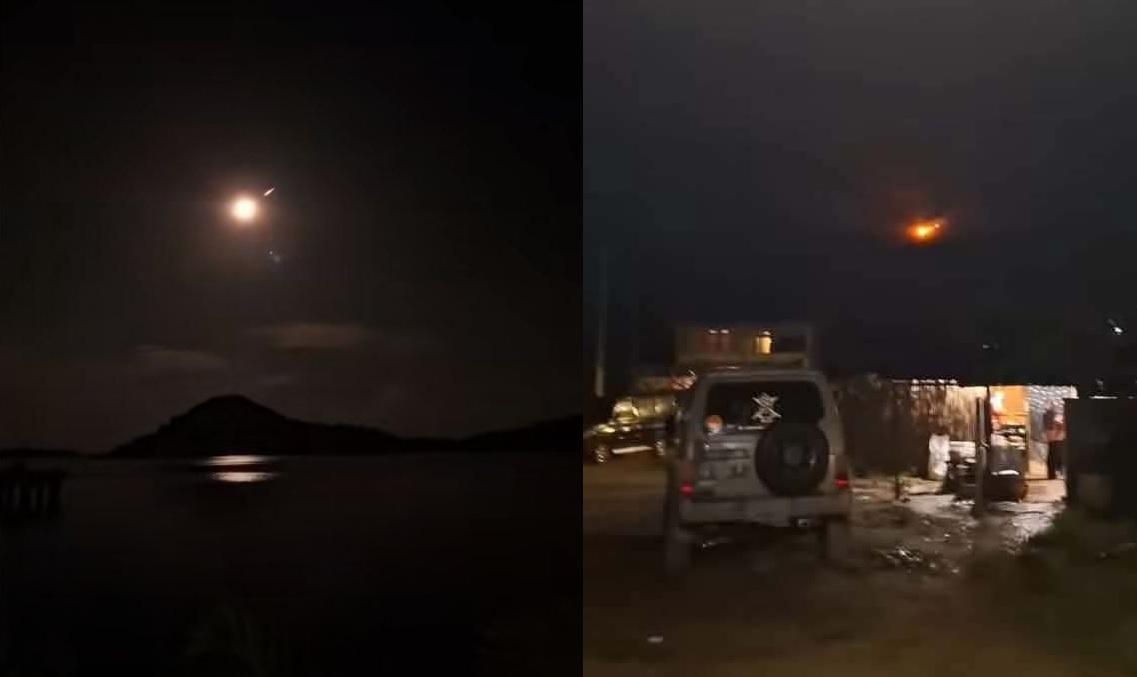 Penampakan benda bercahaya mirip meteor melintas di langit malam Natuna