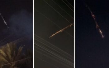 Penampakan benda bercahaya biru mirip meteor di langit Bandar Lampung 4 April 2026.