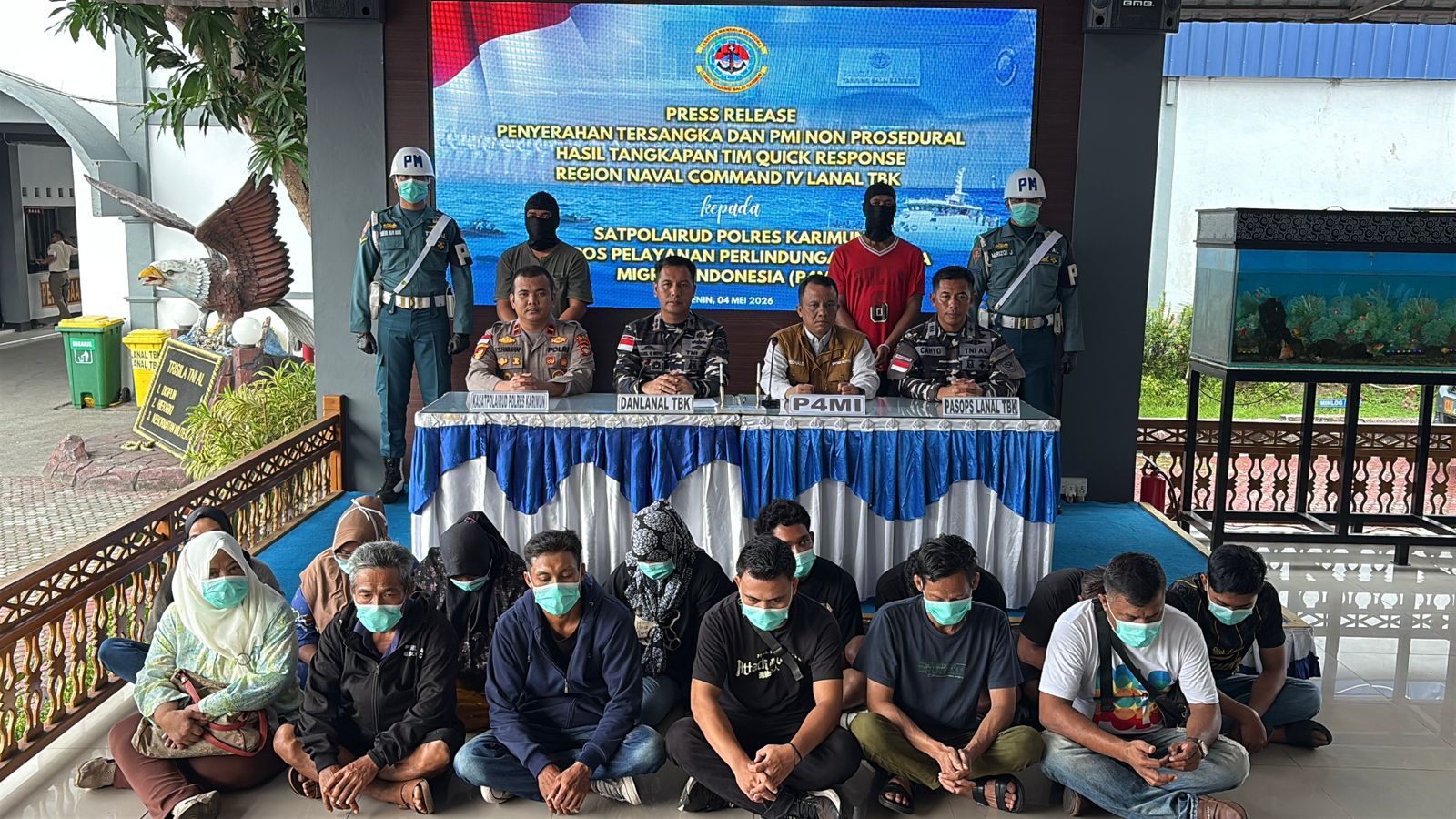 14 PMI Ilegal diamankan Tim Lanal TBK.