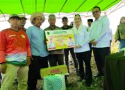Bupati Natuna Cen Sui Lan bersama Wakil Bupati Jarmin Sidik menyalurkan bantuan kepada petani terdampak kebakaran hutan dan lahan (karhutla) di Kecamatan Bunguran Batubi, Rabu, 29 April 2026.