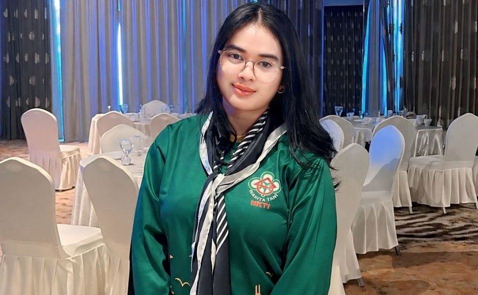 Ketua DPC Wantan HKTI Lingga Sartika Lia Apriana saat pelantikan di Batam
