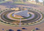 Maket Bundaran Raja Ali Marhum Pulau Bayan Yang Dipertuan Muda V di jalur Bandara Hang Nadim Batam.