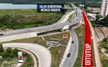 Peta rute pengalihan lalu lintas memutar via Flyover Sei Ladi akibat penutupan jalur UIB ke Taman Kota Batam.