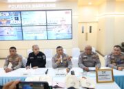 Kasat Lantas Polresta Barelang Kompol Afiditya Arief Wibowo menggelar konferensi pers penindakan knalpot brong.