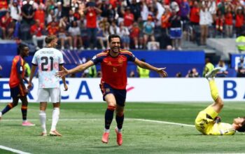 Mikel Merino mencetak gol kemenangan Spanyol atas Belgia dua menit sebelum waktu normal habis di Perempatfinal Piala Dunia 2026. Spanyol menang 2-1.