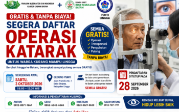Gratis Total! PSMTI Buka Operasi Katarak bagi Warga Lingga, Pengobatan hingga Batam