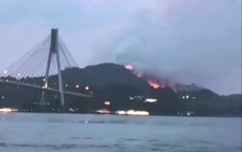 Penampakan kebakaran lahan di Trans Barelang.