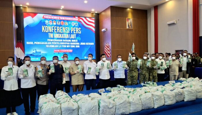 TNI AL dan Tim Gabungan Musnahkan 1,3 Ton Ketamin Senilai Rp2,1 Triliun di Batam