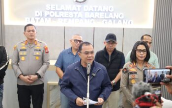 Konferensi pers Bareskrim Polri dan Polda Kepri terkait penggerebekan kasino di Nagoya Batam.