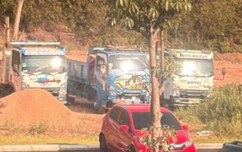 Truk pengangkut pasir ilegal diamankan Polda Kepri di Nongsa Batam.
