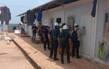 Suasana area proyek dan hunian pekerja di Kawasan Ekonomi Khusus KEK Tanjung Sauh Batam.