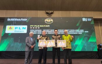Penghargaan yang digelar Majalah Business Asia Indonesia di Hotel Bidakara, Jakarta, itu membawa pulang tiga apresiasi bagi PLN Batam.
