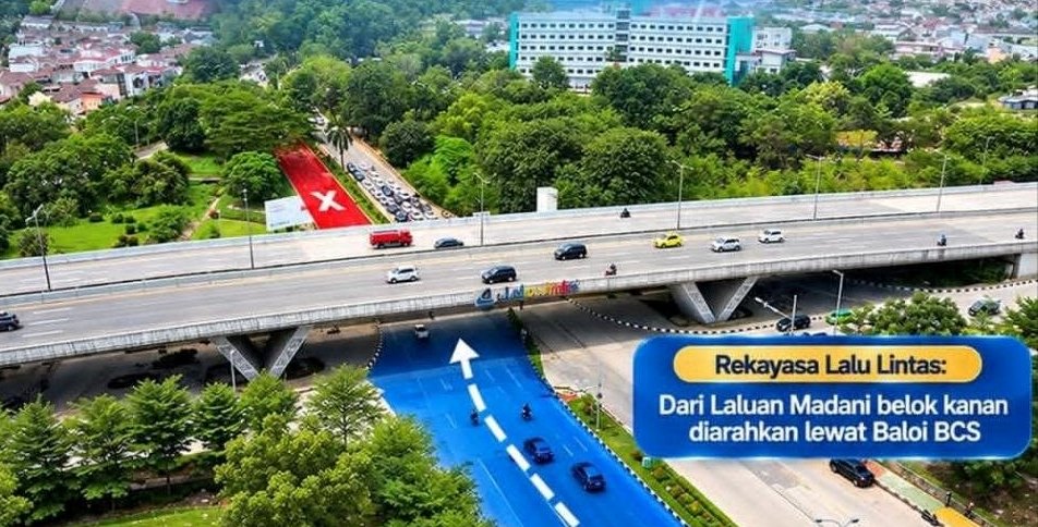 Peta pengalihan arus lalu lintas penutupan Jalan Gajah Mada Sei Ladi Batam Centre ke Tiban