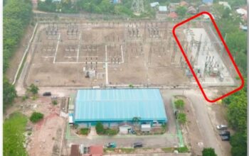 Serandang tampak atas. Pembangunan instalasi Trafo 3 oleh PT Ahza Jaya Mulia yang dimulai pada April 2026.