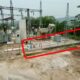 Serandang bagian depan Trafo 3. Pembangunan pagar baru di instalasi Trafo 3 tanpa kabel pengaman yang dialiri listrik untuk menghalau hewan liar.